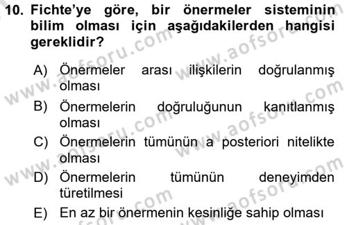 Tarih Felsefesi 2 Dersi 2024 - 2025 Yılı (Vize) Ara Sınav Soruları 10. Soru
