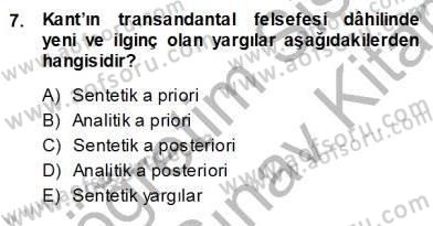 Çağdaş Felsefe 1 Dersi 2013 - 2014 Yılı (Vize) Ara Sınav Soruları 7. Soru