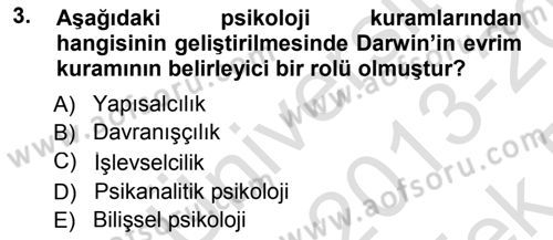 Çağdaş Felsefe 1 Dersi 2013 - 2014 Yılı Tek Ders Sınav Soruları 3. Soru