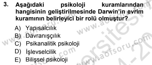 Çağdaş Felsefe 1 Dersi 2014 - 2015 Yılı Tek Ders Sınav Soruları 3. Soru