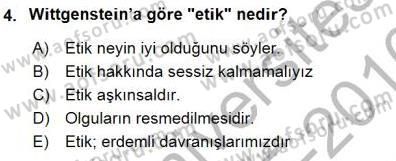 Çağdaş Felsefe 1 Dersi 2015 - 2016 Yılı (Final) Dönem Sonu Sınav Soruları 4. Soru