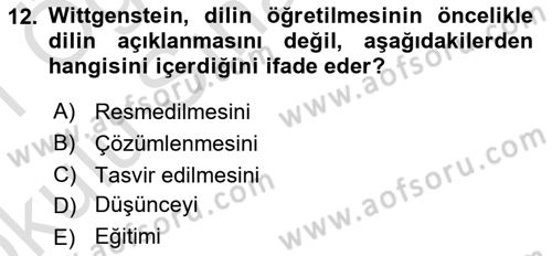 Çağdaş Felsefe 1 Dersi 2020 - 2021 Yılı Yaz Okulu Sınav Soruları 12. Soru