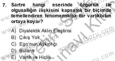 Çağdaş Felsefe 2 Dersi 2013 - 2014 Yılı (Final) Dönem Sonu Sınav Soruları 7. Soru