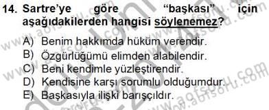 Çağdaş Felsefe 2 Dersi 2013 - 2014 Yılı Tek Ders Sınav Soruları 14. Soru