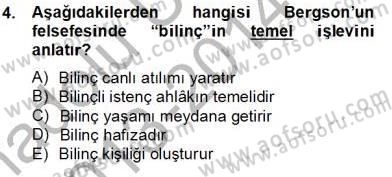 Çağdaş Felsefe 2 Dersi 2013 - 2014 Yılı Tek Ders Sınav Soruları 4. Soru