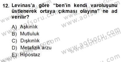 Çağdaş Felsefe 2 Dersi 2014 - 2015 Yılı (Final) Dönem Sonu Sınav Soruları 12. Soru