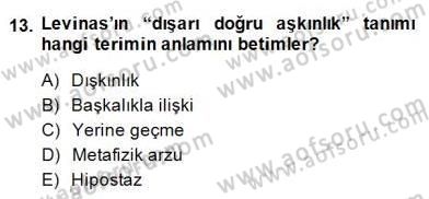 Çağdaş Felsefe 2 Dersi 2014 - 2015 Yılı (Final) Dönem Sonu Sınav Soruları 13. Soru