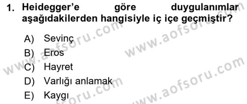 Çağdaş Felsefe 2 Dersi 2015 - 2016 Yılı (Vize) Ara Sınav Soruları 1. Soru