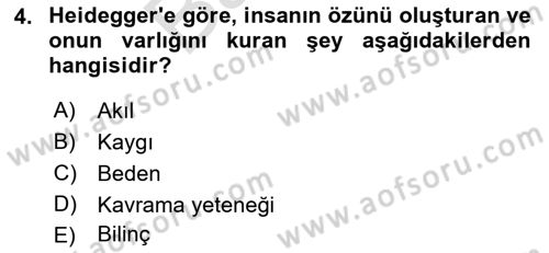Çağdaş Felsefe 2 Dersi 2021 - 2022 Yılı (Final) Dönem Sonu Sınav Soruları 4. Soru