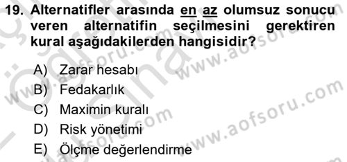 Çağdaş Felsefe 2 Dersi 2021 - 2022 Yılı Yaz Okulu Sınav Soruları 19. Soru