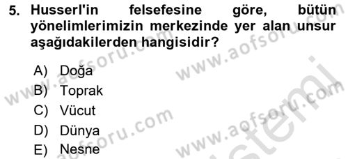 Çağdaş Felsefe 2 Dersi 2022 - 2023 Yılı Yaz Okulu Sınav Soruları 5. Soru