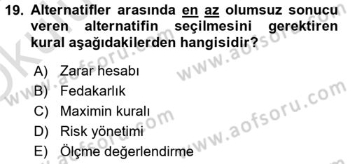 Çağdaş Felsefe 2 Dersi 2023 - 2024 Yılı Yaz Okulu Sınav Soruları 19. Soru