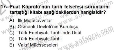 Türkiye´de Felsefenin Gelişimi 1 Dersi 2012 - 2013 Yılı (Final) Dönem Sonu Sınav Soruları 17. Soru