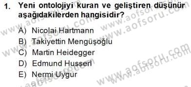 Türkiye´de Felsefenin Gelişimi 1 Dersi 2013 - 2014 Yılı (Final) Dönem Sonu Sınav Soruları 1. Soru