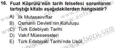 Türkiye´de Felsefenin Gelişimi 1 Dersi 2013 - 2014 Yılı Tek Ders Sınav Soruları 16. Soru