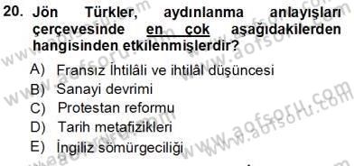 Türkiye´de Felsefenin Gelişimi 1 Dersi 2013 - 2014 Yılı Tek Ders Sınav Soruları 20. Soru