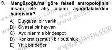 Türkiye´de Felsefenin Gelişimi 1 Dersi 2013 - 2014 Yılı Tek Ders Sınav Soruları 9. Soru