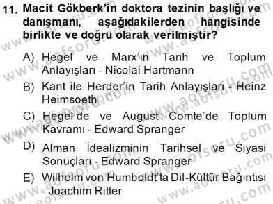 Türkiye´de Felsefenin Gelişimi 1 Dersi 2014 - 2015 Yılı (Vize) Ara Sınav Soruları 11. Soru