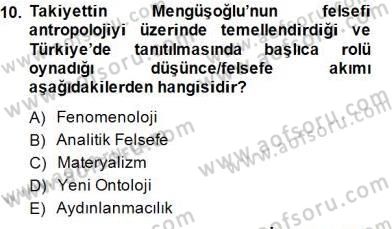 Türkiye´de Felsefenin Gelişimi 1 Dersi 2014 - 2015 Yılı (Final) Dönem Sonu Sınav Soruları 10. Soru