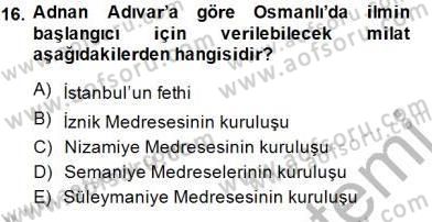Türkiye´de Felsefenin Gelişimi 1 Dersi 2014 - 2015 Yılı (Final) Dönem Sonu Sınav Soruları 16. Soru