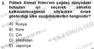 Türkiye´de Felsefenin Gelişimi 1 Dersi 2014 - 2015 Yılı (Final) Dönem Sonu Sınav Soruları 2. Soru