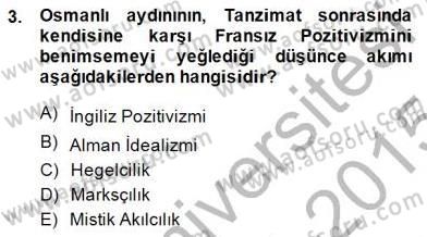Türkiye´de Felsefenin Gelişimi 1 Dersi 2014 - 2015 Yılı (Final) Dönem Sonu Sınav Soruları 3. Soru