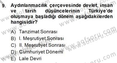 Türkiye´de Felsefenin Gelişimi 1 Dersi 2014 - 2015 Yılı (Final) Dönem Sonu Sınav Soruları 9. Soru