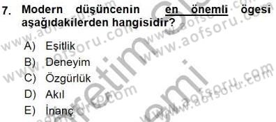 Türkiye´de Felsefenin Gelişimi 1 Dersi 2015 - 2016 Yılı (Vize) Ara Sınav Soruları 7. Soru