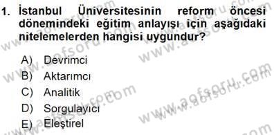 Türkiye´de Felsefenin Gelişimi 1 Dersi 2015 - 2016 Yılı (Final) Dönem Sonu Sınav Soruları 1. Soru