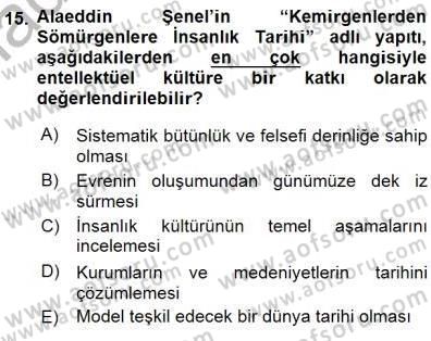 Türkiye´de Felsefenin Gelişimi 1 Dersi 2015 - 2016 Yılı (Final) Dönem Sonu Sınav Soruları 15. Soru