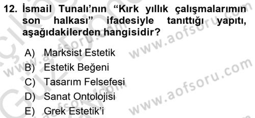 Türkiye´de Felsefenin Gelişimi 1 Dersi 2016 - 2017 Yılı (Vize) Ara Sınav Soruları 12. Soru