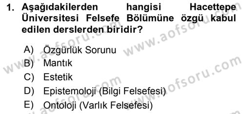 Türkiye´de Felsefenin Gelişimi 1 Dersi 2016 - 2017 Yılı (Final) Dönem Sonu Sınav Soruları 1. Soru