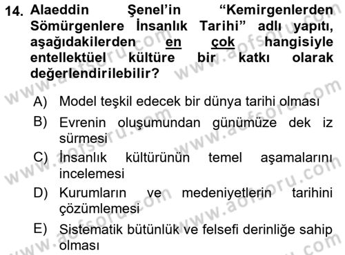 Türkiye´de Felsefenin Gelişimi 1 Dersi 2018 - 2019 Yılı (Final) Dönem Sonu Sınav Soruları 14. Soru