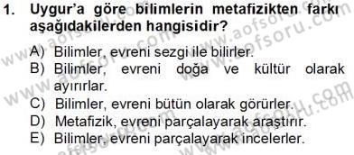 Türkiye´de Felsefenin Gelişimi 2 Dersi 2013 - 2014 Yılı Tek Ders Sınav Soruları 1. Soru