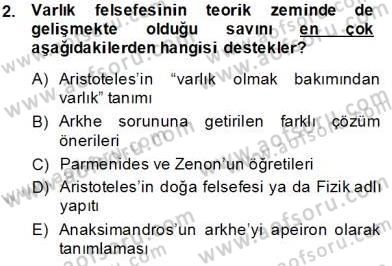 Türkiye´de Felsefenin Gelişimi 2 Dersi 2013 - 2014 Yılı Tek Ders Sınav Soruları 2. Soru