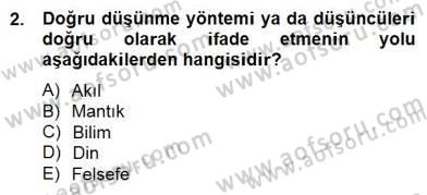 Türkiye´de Felsefenin Gelişimi 2 Dersi 2014 - 2015 Yılı (Final) Dönem Sonu Sınav Soruları 2. Soru
