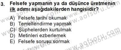 Türkiye´de Felsefenin Gelişimi 2 Dersi 2014 - 2015 Yılı (Final) Dönem Sonu Sınav Soruları 3. Soru