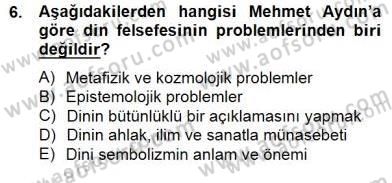 Türkiye´de Felsefenin Gelişimi 2 Dersi 2014 - 2015 Yılı (Final) Dönem Sonu Sınav Soruları 6. Soru