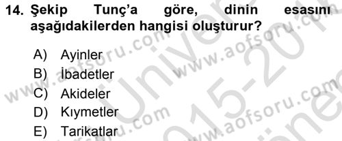 Türkiye´de Felsefenin Gelişimi 2 Dersi 2015 - 2016 Yılı (Final) Dönem Sonu Sınav Soruları 14. Soru