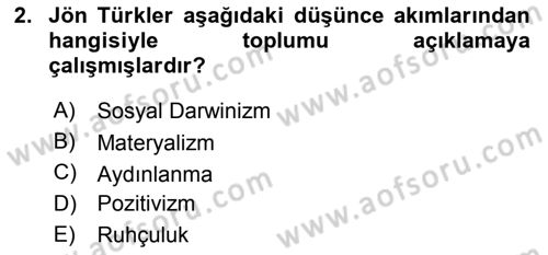 Türkiye´de Felsefenin Gelişimi 2 Dersi 2015 - 2016 Yılı (Final) Dönem Sonu Sınav Soruları 2. Soru