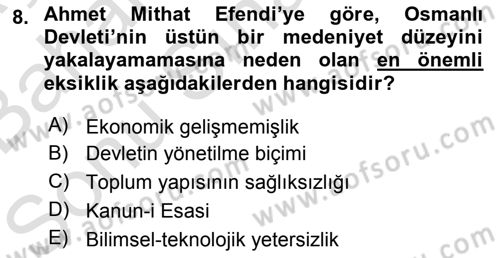 Türkiye´de Felsefenin Gelişimi 2 Dersi 2015 - 2016 Yılı (Final) Dönem Sonu Sınav Soruları 8. Soru