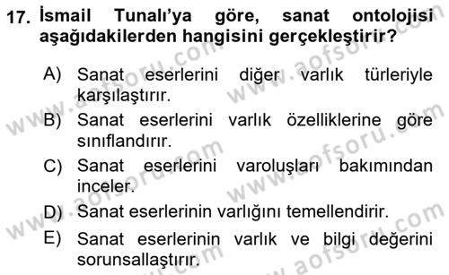 Türkiye´de Felsefenin Gelişimi 2 Dersi 2016 - 2017 Yılı (Vize) Ara Sınav Soruları 17. Soru