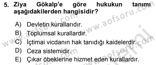 Türkiye´de Felsefenin Gelişimi 2 Dersi 2016 - 2017 Yılı (Final) Dönem Sonu Sınavı 5. Soru