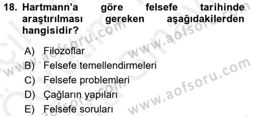 Türkiye´de Felsefenin Gelişimi 2 Dersi 2017 - 2018 Yılı (Vize) Ara Sınav Soruları 18. Soru