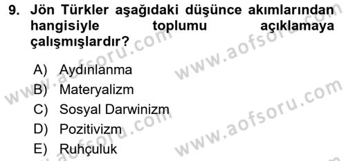 Türkiye´de Felsefenin Gelişimi 2 Dersi 2017 - 2018 Yılı (Vize) Ara Sınav Soruları 9. Soru