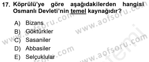 Türkiye´de Felsefenin Gelişimi 2 Dersi 2017 - 2018 Yılı (Final) Dönem Sonu Sınav Soruları 17. Soru
