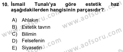 Türkiye´de Felsefenin Gelişimi 2 Dersi 2018 - 2019 Yılı 3 Ders Sınav Soruları 10. Soru