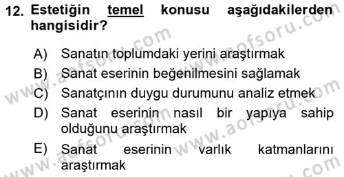 Türkiye´de Felsefenin Gelişimi 2 Dersi 2018 - 2019 Yılı 3 Ders Sınav Soruları 12. Soru