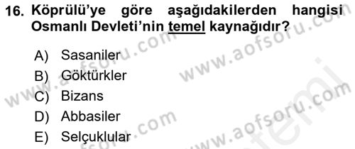 Türkiye´de Felsefenin Gelişimi 2 Dersi 2018 - 2019 Yılı (Final) Dönem Sonu Sınav Soruları 16. Soru