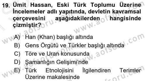Türkiye´de Felsefenin Gelişimi 2 Dersi 2018 - 2019 Yılı (Final) Dönem Sonu Sınav Soruları 19. Soru